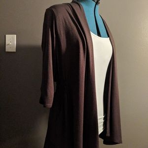 Worthington Brown Draped Cardigan